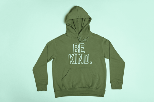 Be Kind-Military Green Hoodie